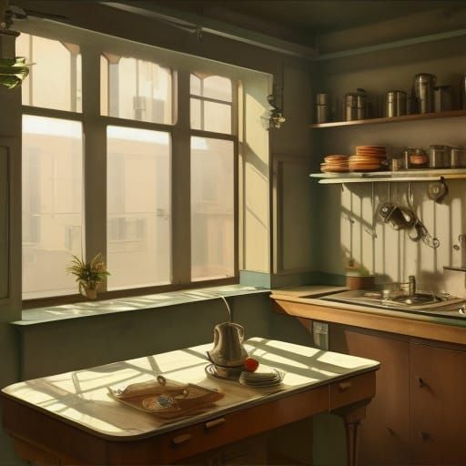 1940s Kitchen Design in an Art Nouveau Style