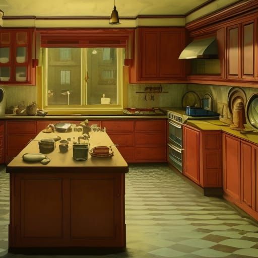 1940s Kitchen Design in Art Nouveau Style