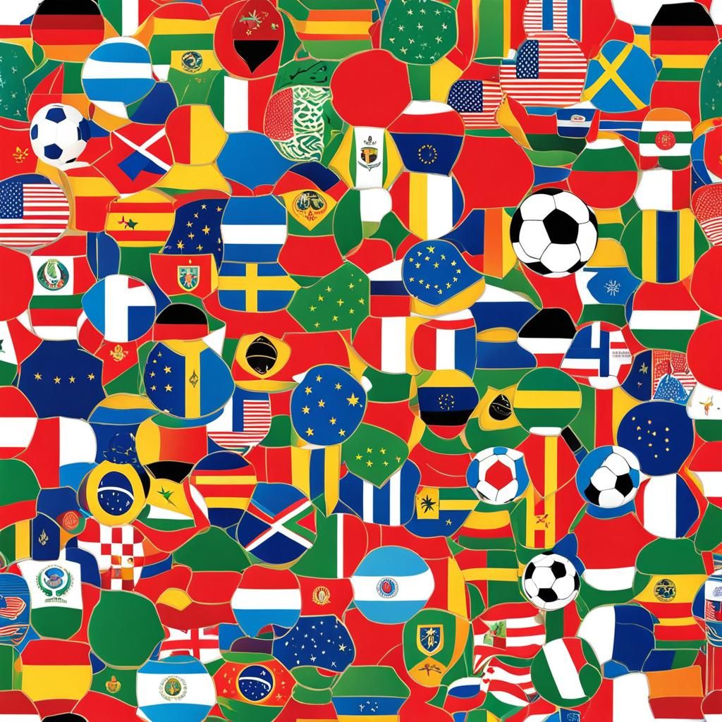 Abstract World Cup Art in Complementary Colors