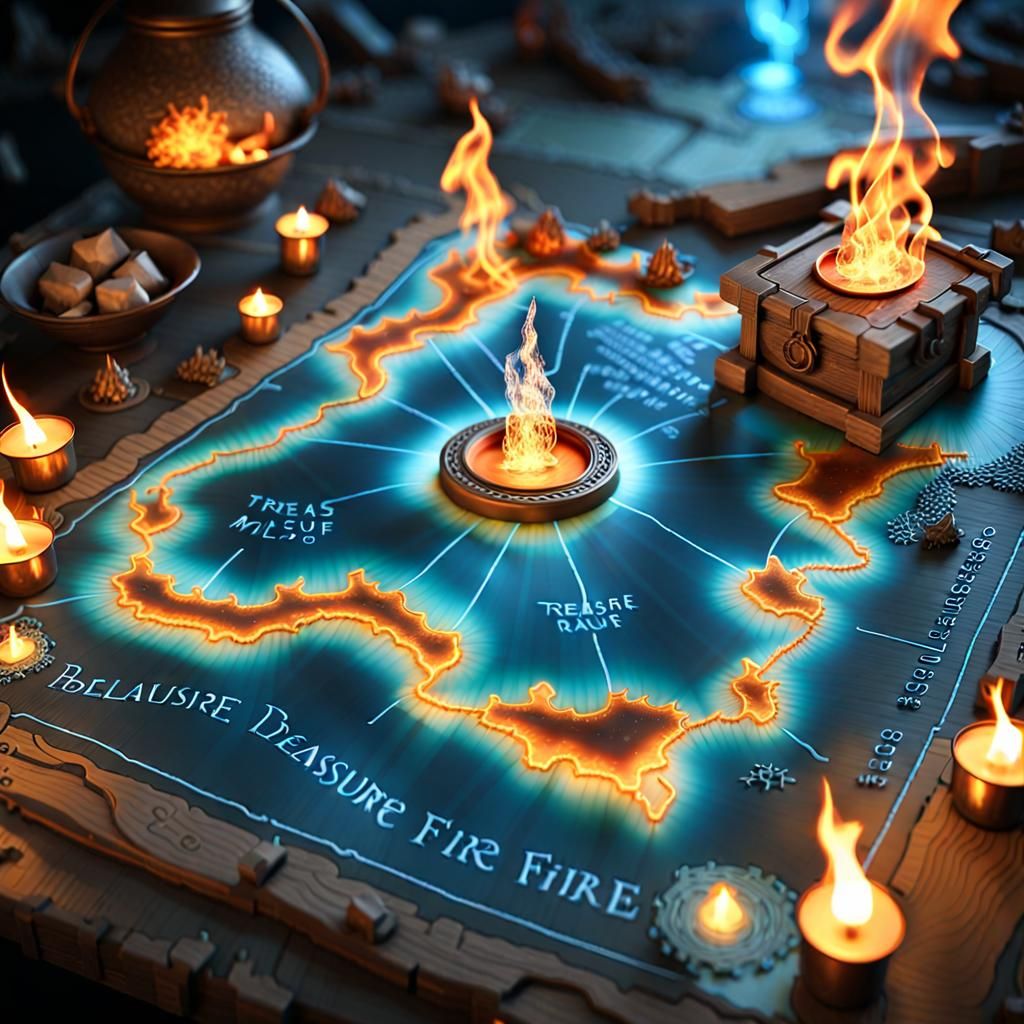 Map To Find The Hidden Treasure