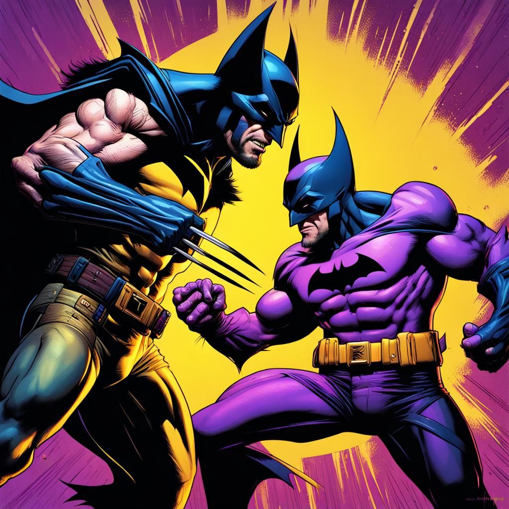 Wolverine vs Batman: Dark Fantasy Concept Art