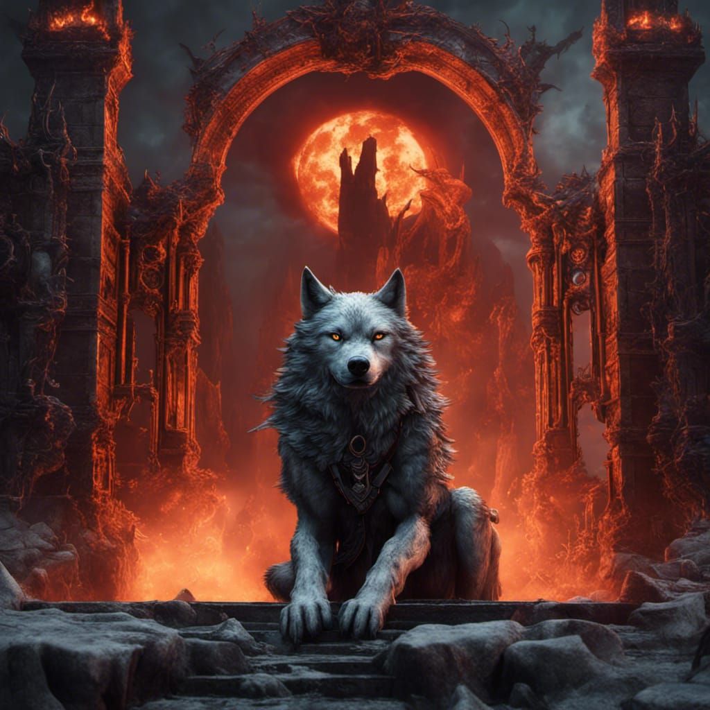 Wolves Guarding Hell's Gates: Fantasy Concept Art