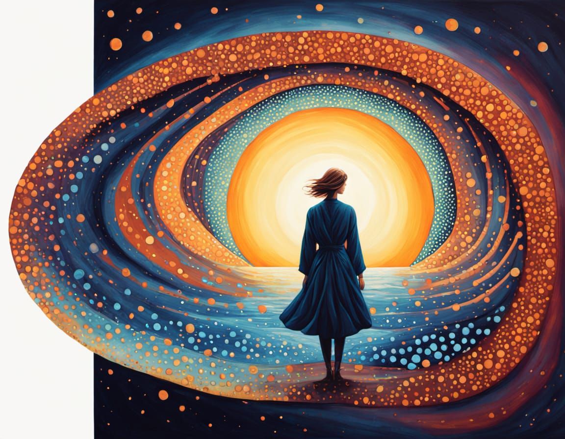 Surreal Figure in Luminous Cosmic Void