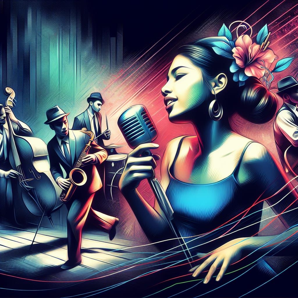 Passionate Jazz Band Performance in Retro Style