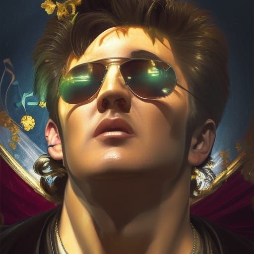 Elvis Portrait in Renaissance Painting Style