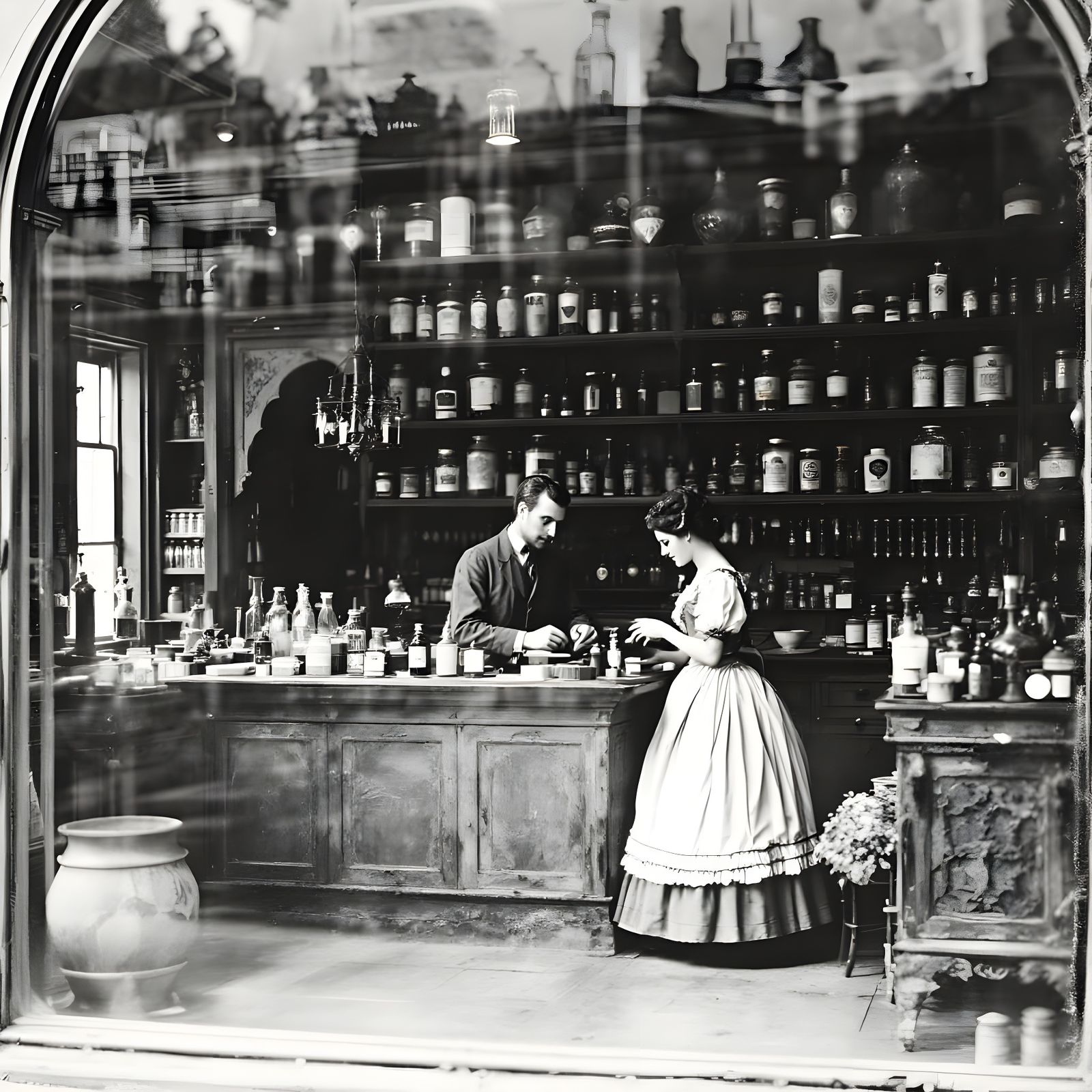Victorian Apothecary Shop Scene