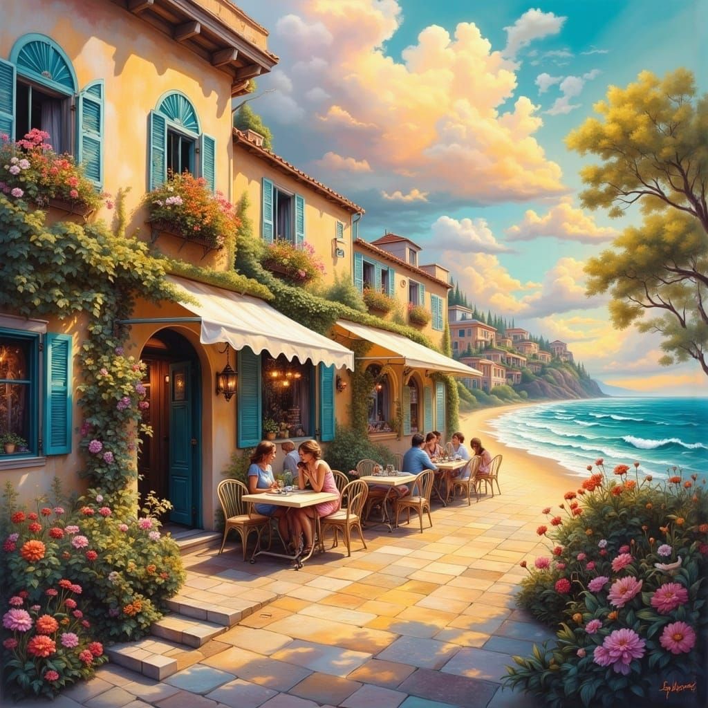 Mediterranean Homes Bask in Serene Afternoon Light