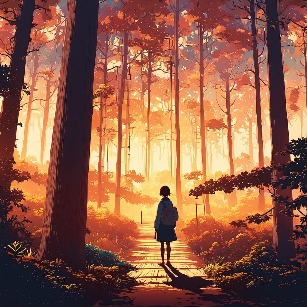 Sunrise to Sunset in Vibrant Anime Style