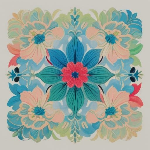 Vibrant Double Image in Whimsical Gouache Masterpiece