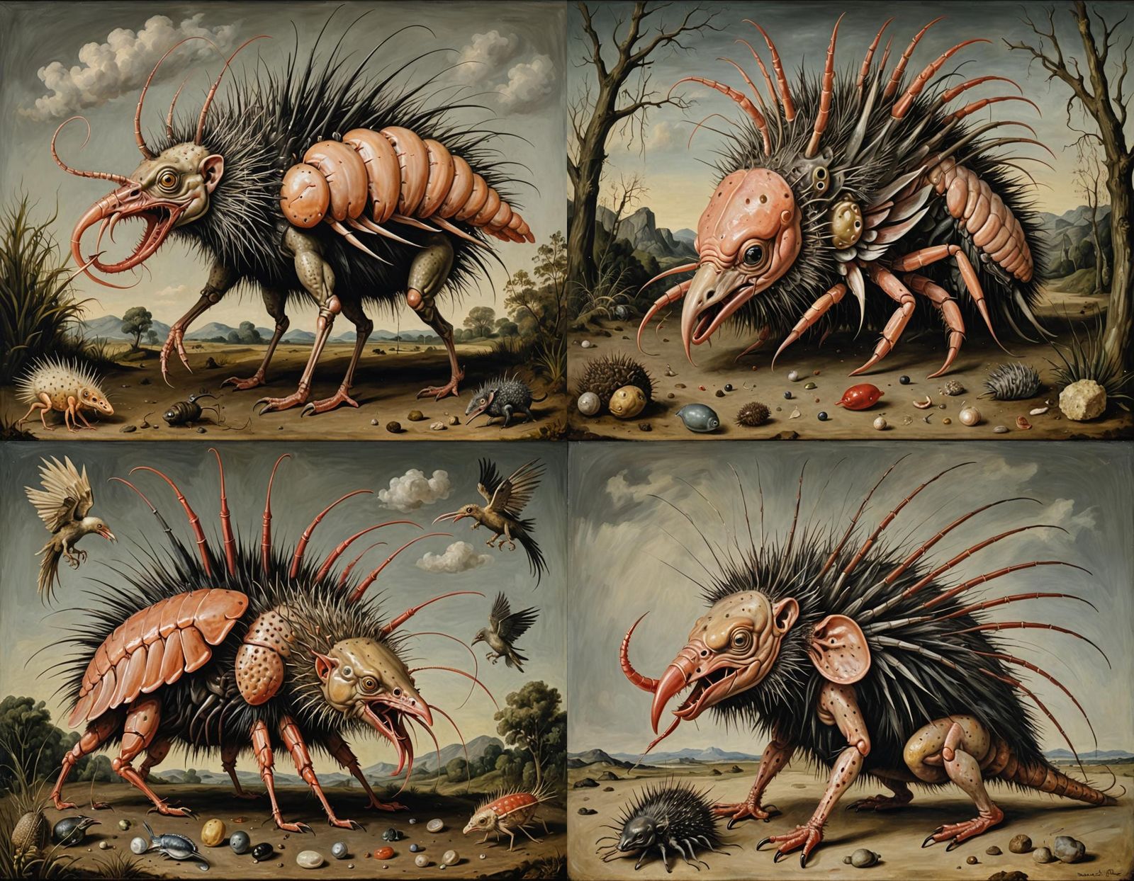 Surreal Hybrid Creature in Oil Painting Style