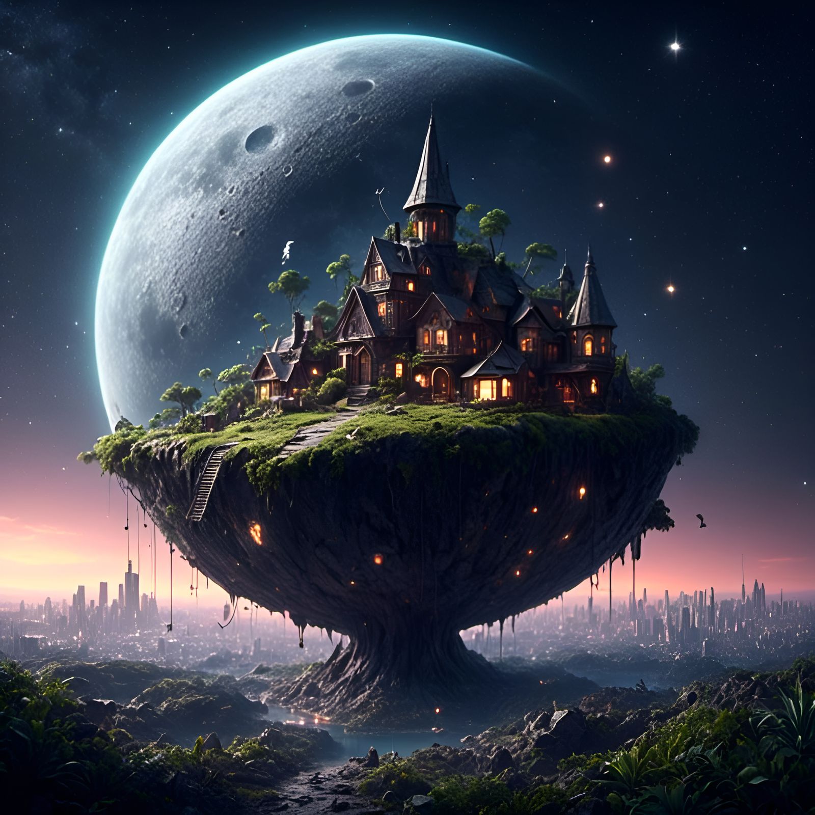 City on the Moon: Futuristic Lunar Metropolis