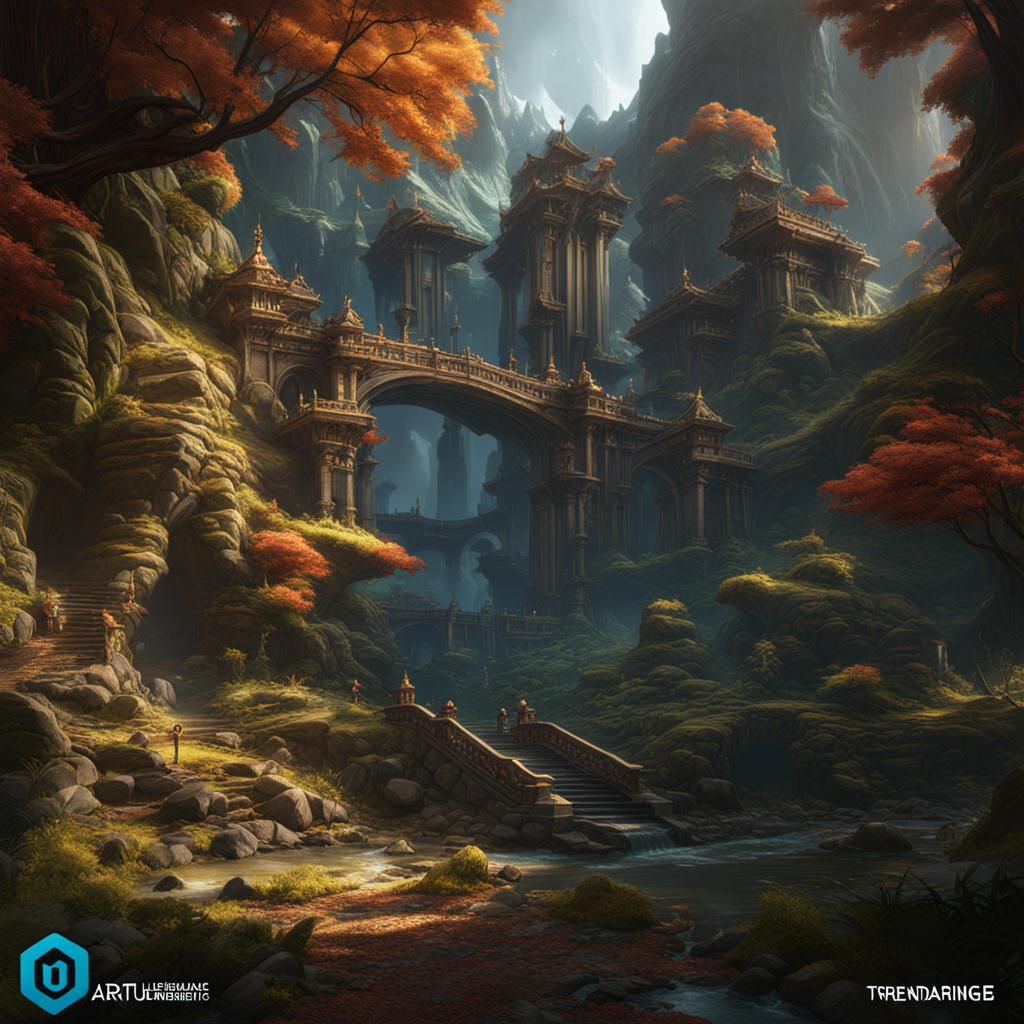 Fantastical Forest Environment in Detailed Matte Painting