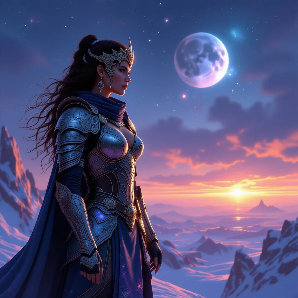 Celestial Warrior Queen on Crystalline Planet