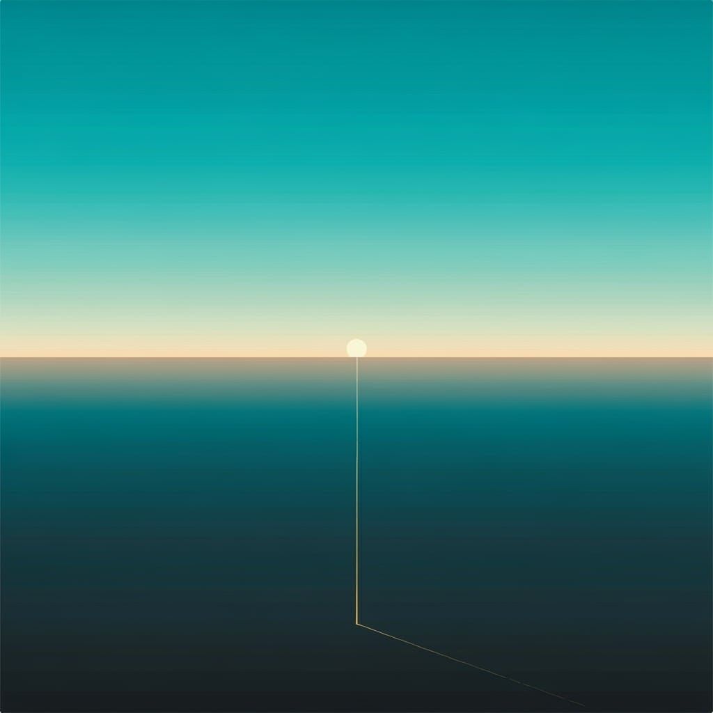 Minimalist Horizon Line Art Vector Landscape