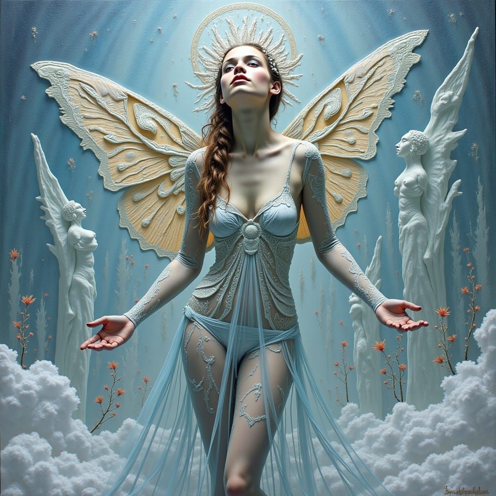 Detailed Ice Goddess in Ethereal Style