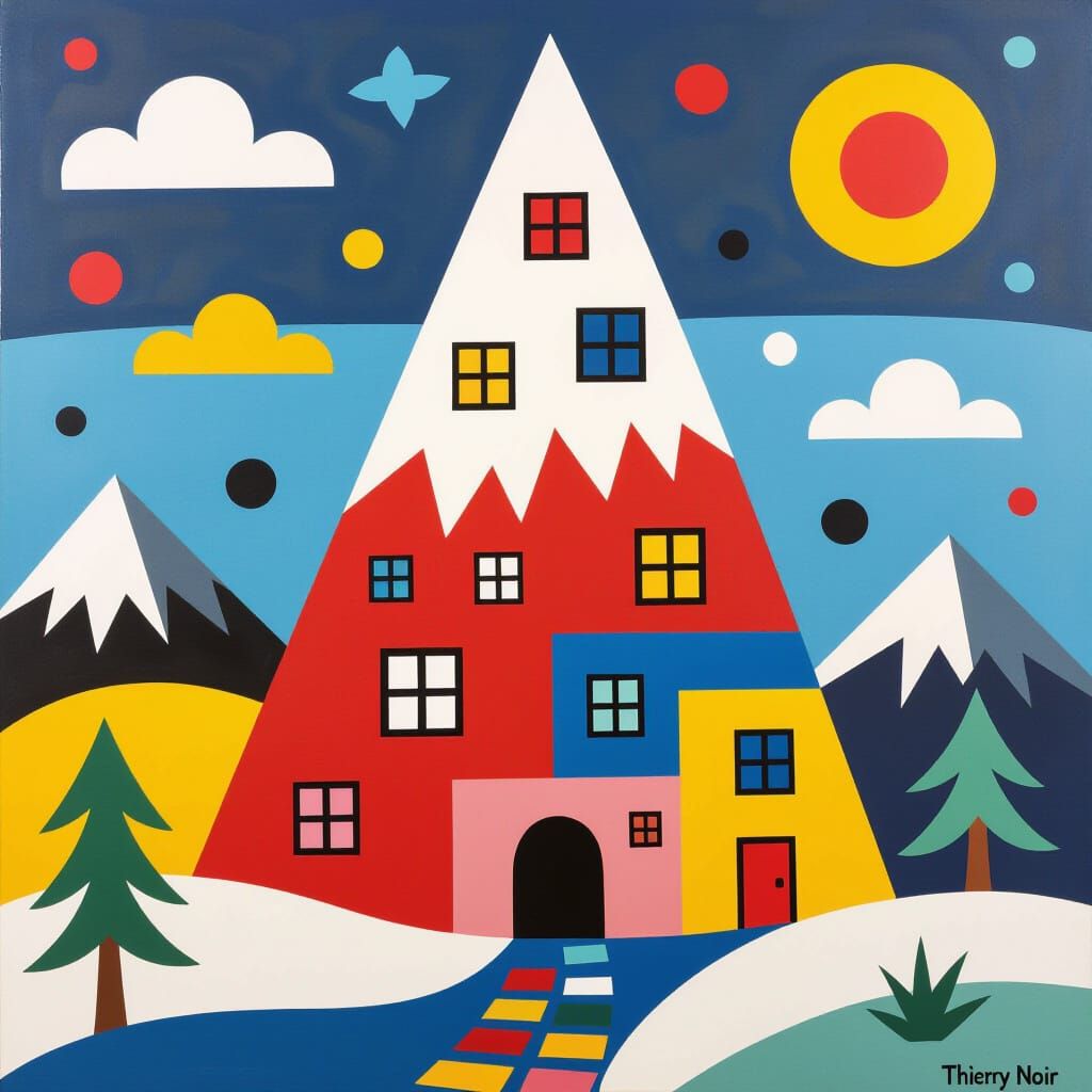 Matterhorn Mountain in Graffiti Art Style