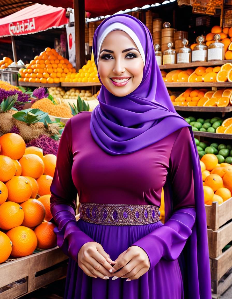 Middle Eastern Woman in Hijab: Pop Art Portrait