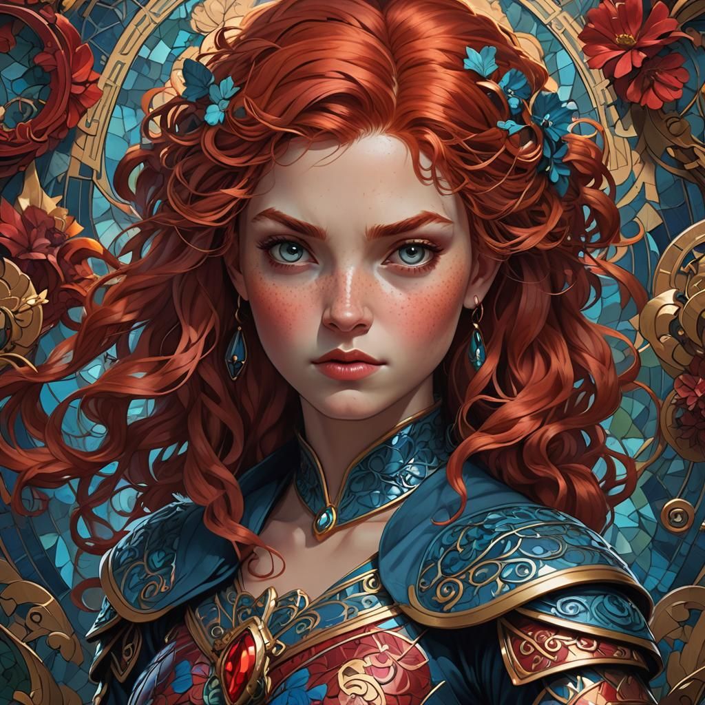 Hyperrealistic Merida Portrait in Fairy Tale Style