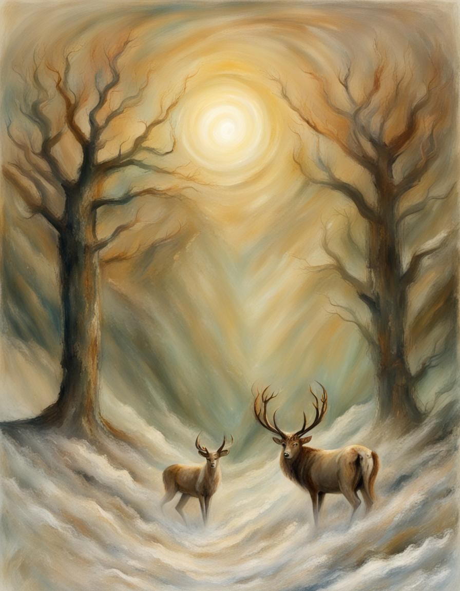 Cernunnos at Imbolc: A Romantic Landscape