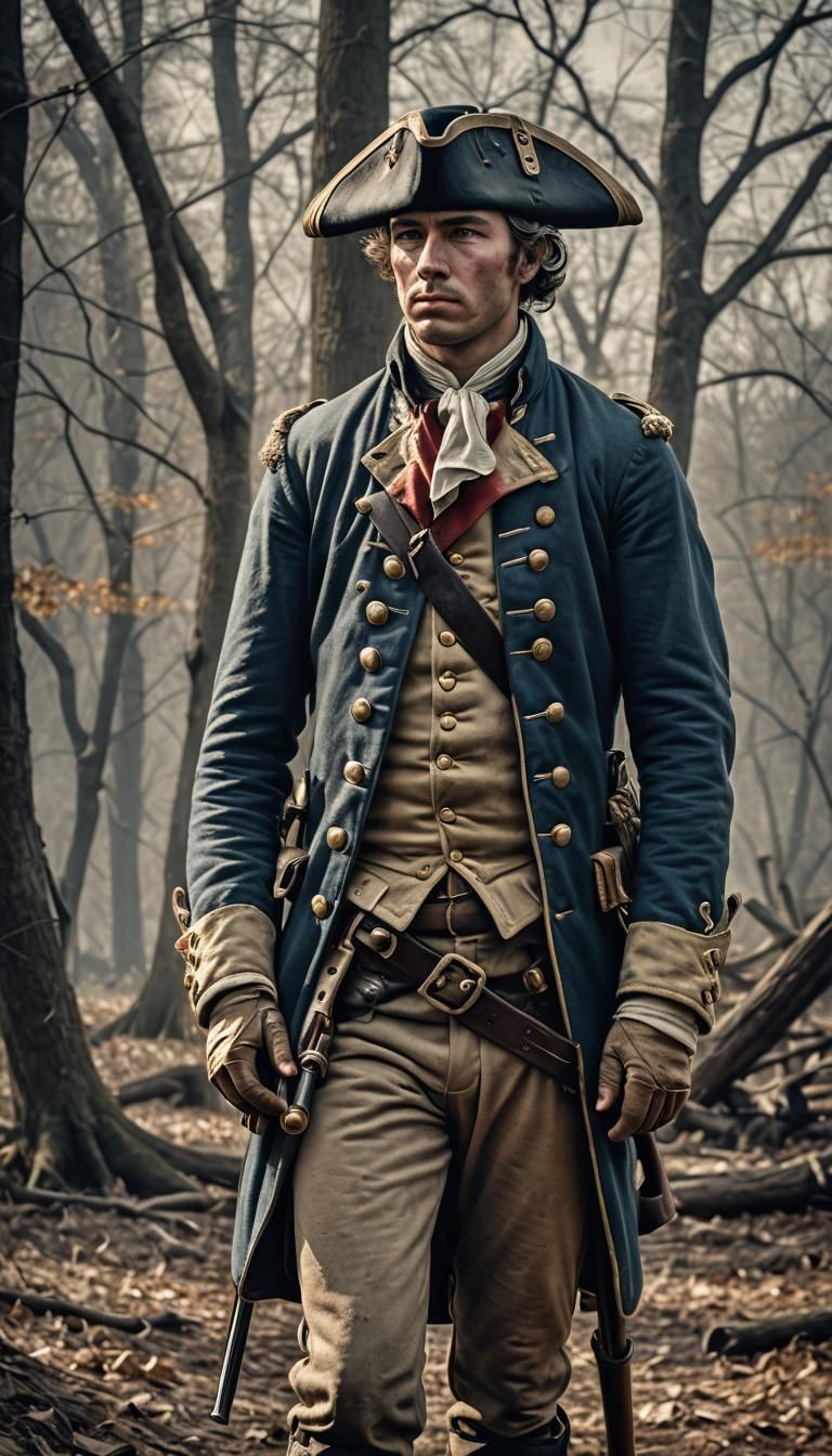 Hyperrealistic Portrait of Revolutionary War Soldier