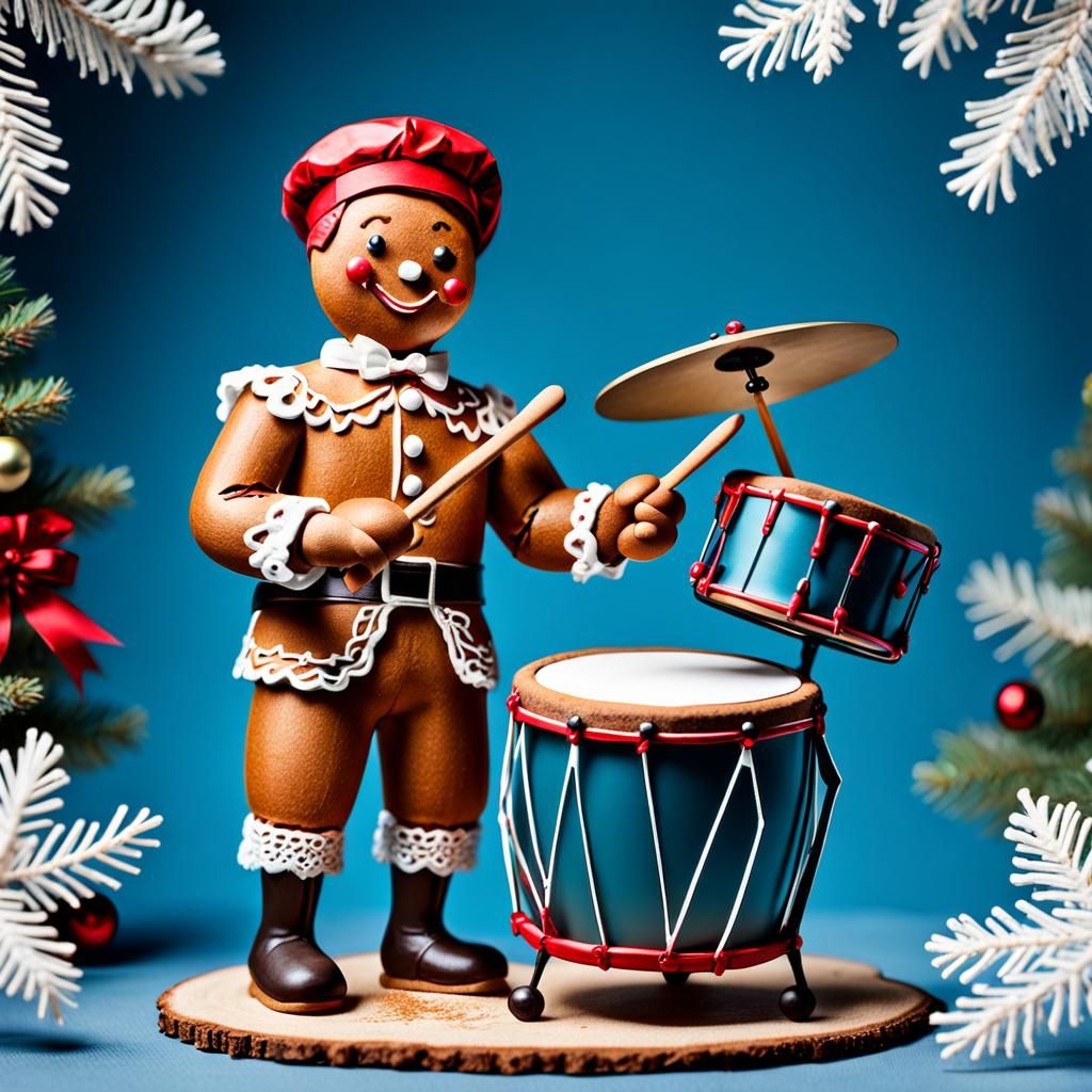 Gingerbread Drummer Boy Portrait