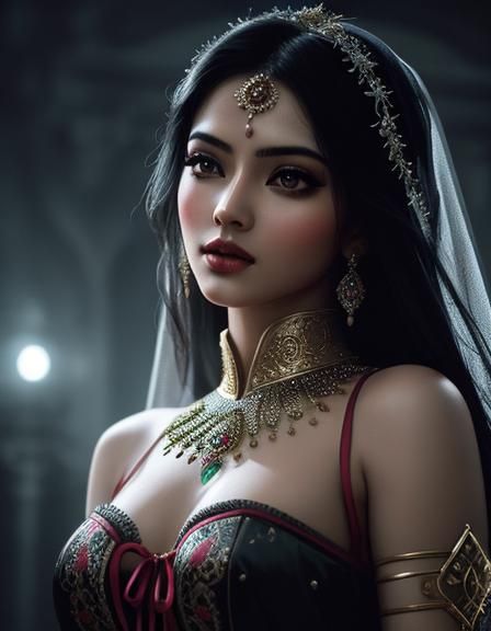 Hyperrealistic Portrait of Courtesan Anarkali