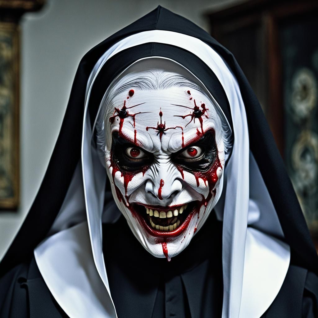 Bloody Nun with Kabuki Mask: Shock Art