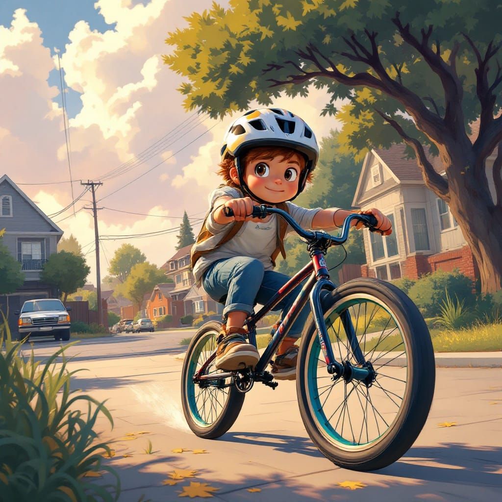 Nostalgic Childhood BMX Ride in Sunny Suburbia
