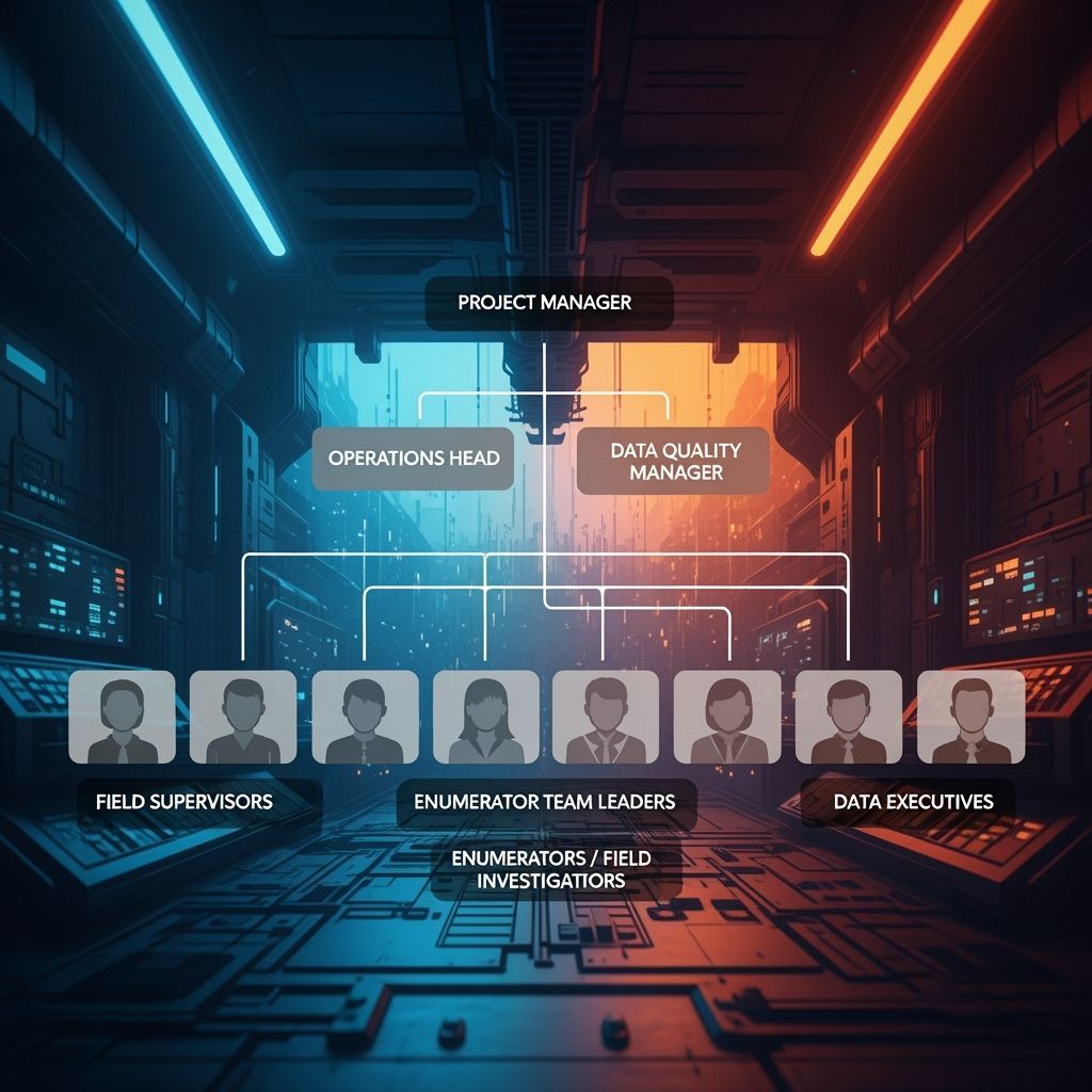 Organizational Chart with Retro-Futuristic Background