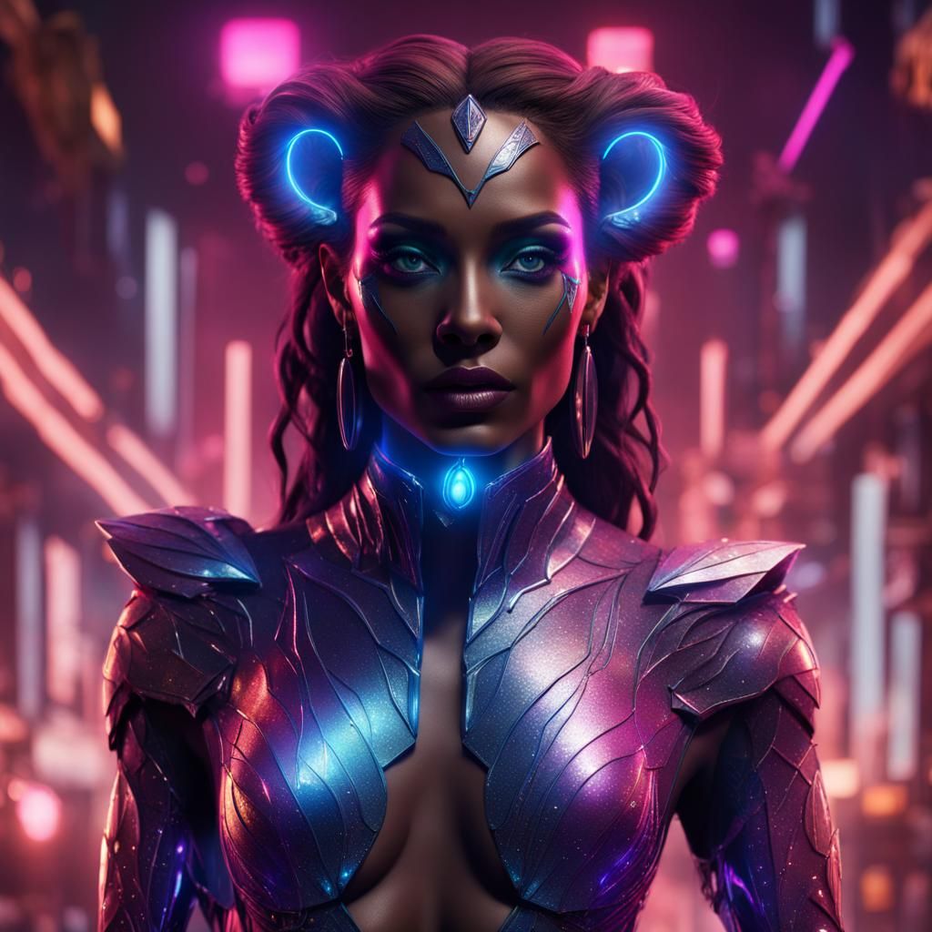 Mysterious Shapeshifting Lioness in Metallic Suit