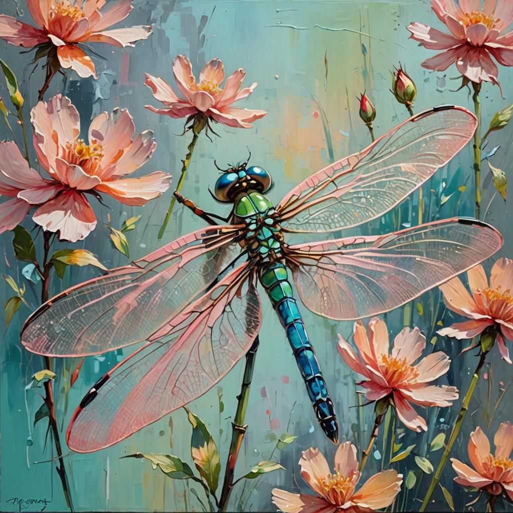 Ethereal Dragonfly in Alla Prima Oil Painting