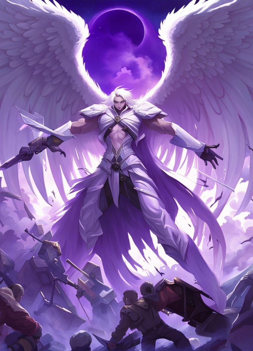 Epic White Angel Boss Fight Illustration