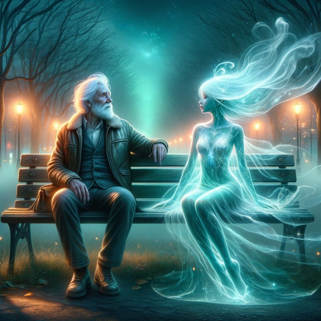 Enchanted Forest Park: Ghost Girl in Digital Painting