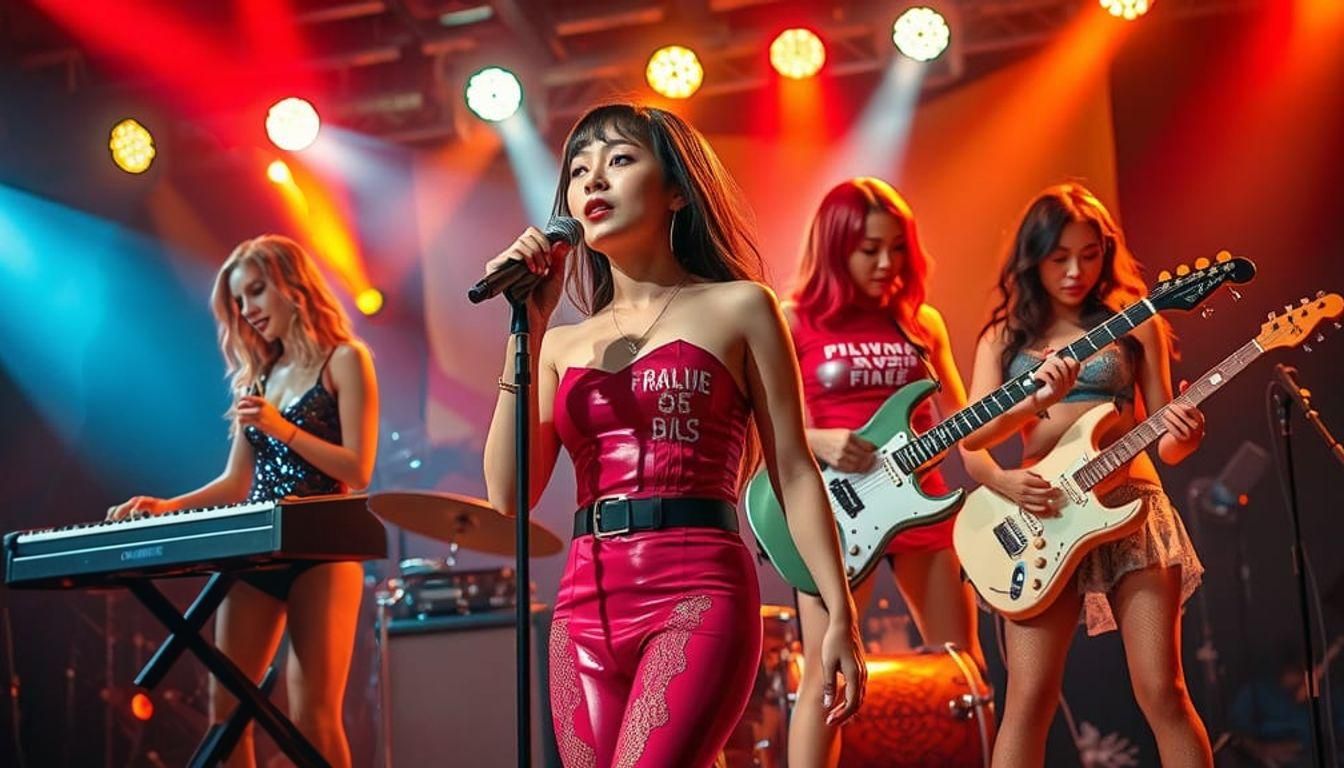 Retrofuturistic Rock Concert with Keyboardist