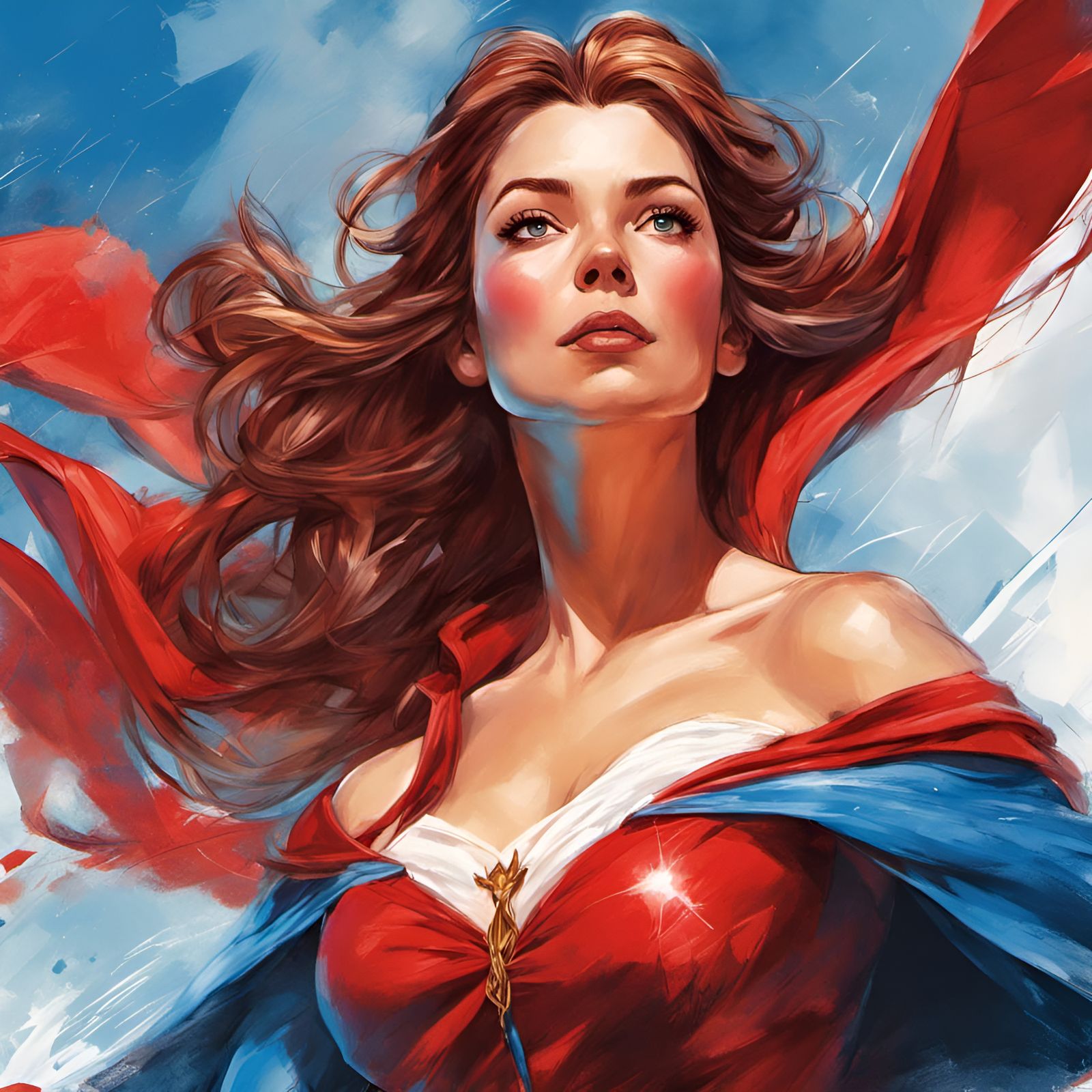 Princess Belle as Superhero: Digital Illustration