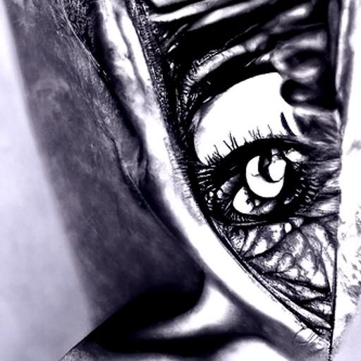 Cosmic Brown Eyes: Hyperdetailed Charcoal Portrait