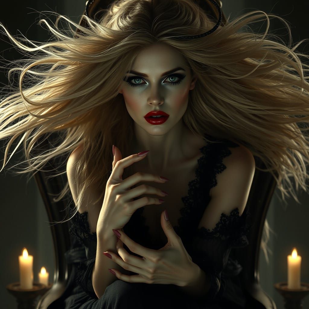 Dark Fantasy Queen in Regal Splendor