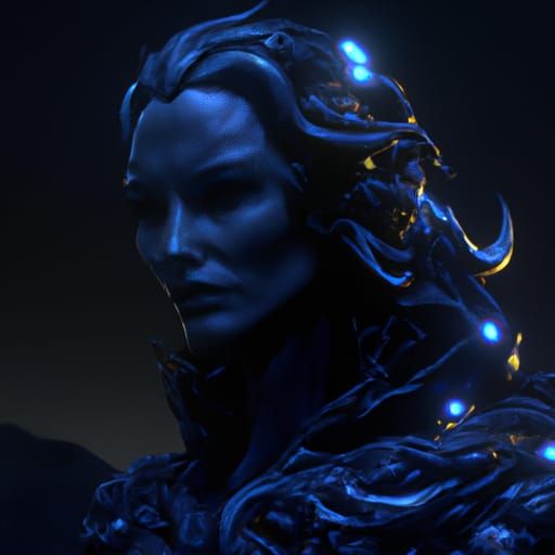 Mistress of Night Portrait in WLOP Style