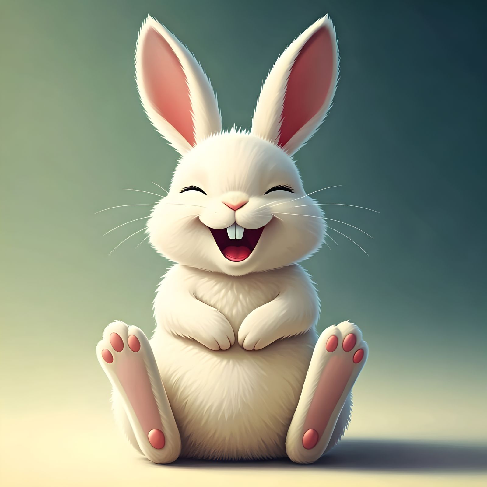 Laughing Bunny in Anime Style, by Studio Ghibli