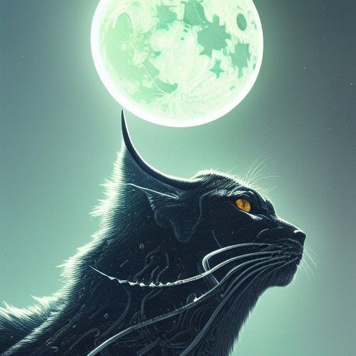 Elegant Lynx and Bobcat Skeletons in Retrofuturism Style