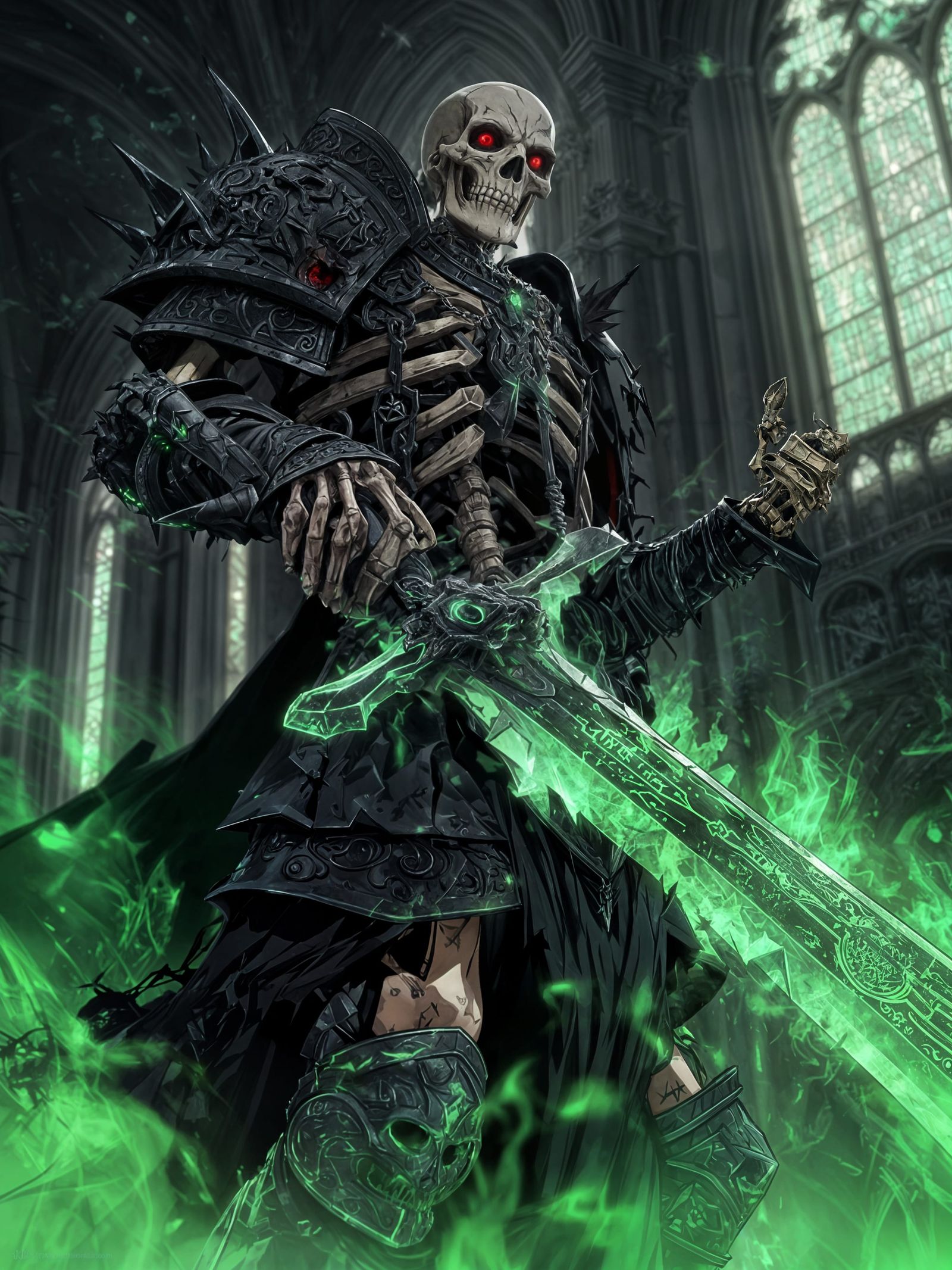 Undead Paladin Dark Knight with Cursed Runeblade