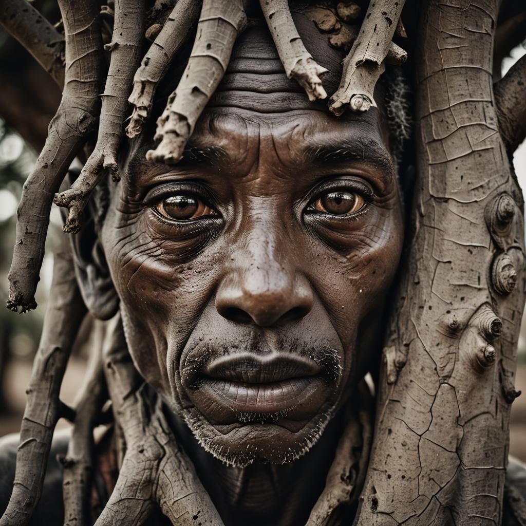 Baobab Portrait in Dramatic Ambient Light