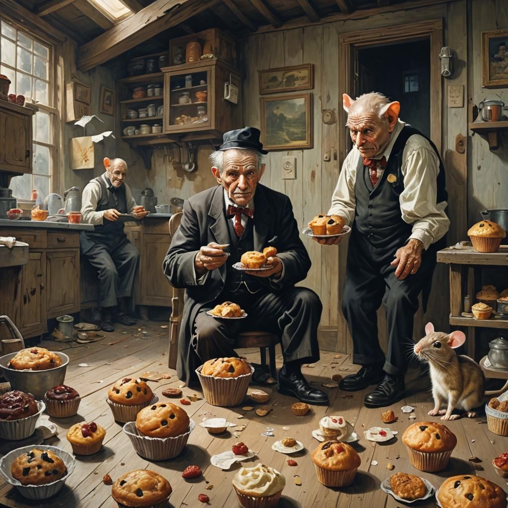 Sinister Bachelors with Muffin and Mouse