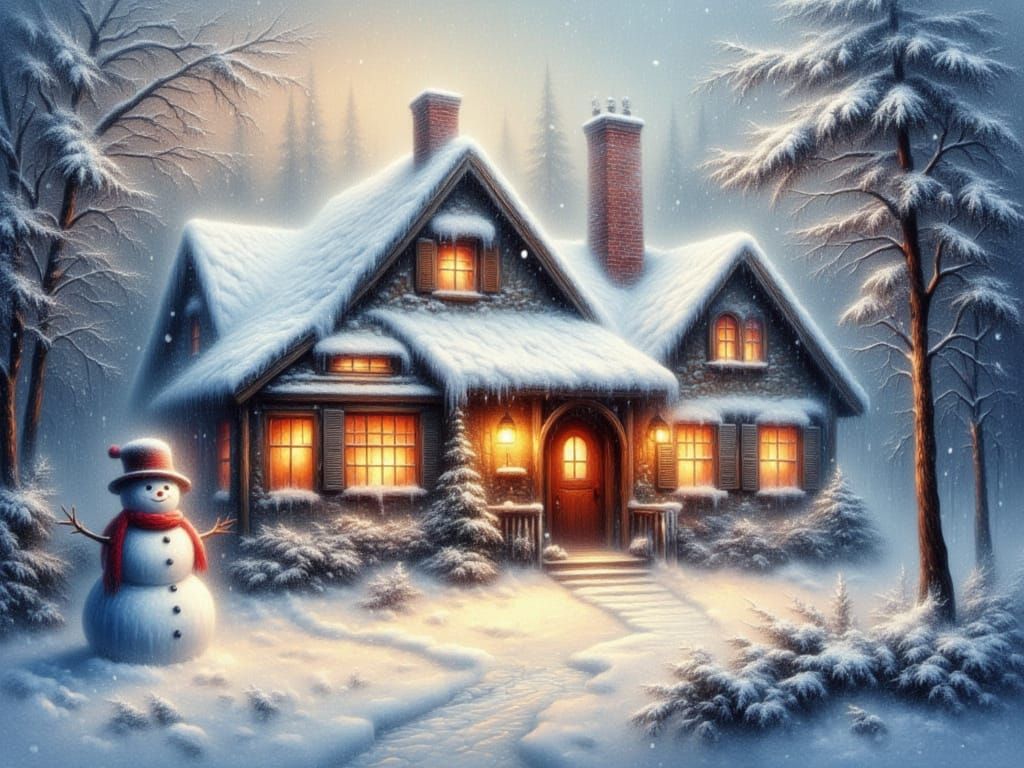 Whimsical winter scene
