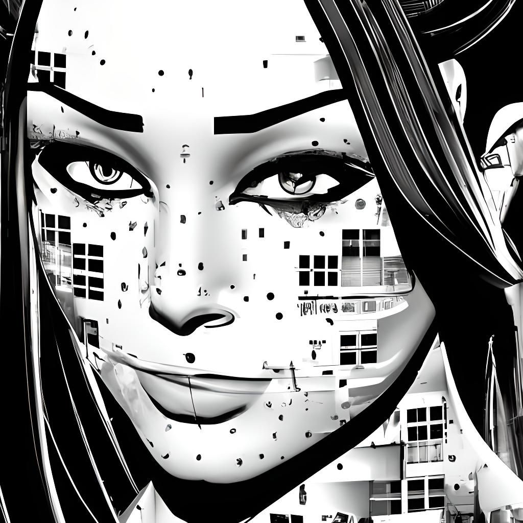 Beautiful Cyberpunk Anime Woman Portrait in 8-bit Pixel Art