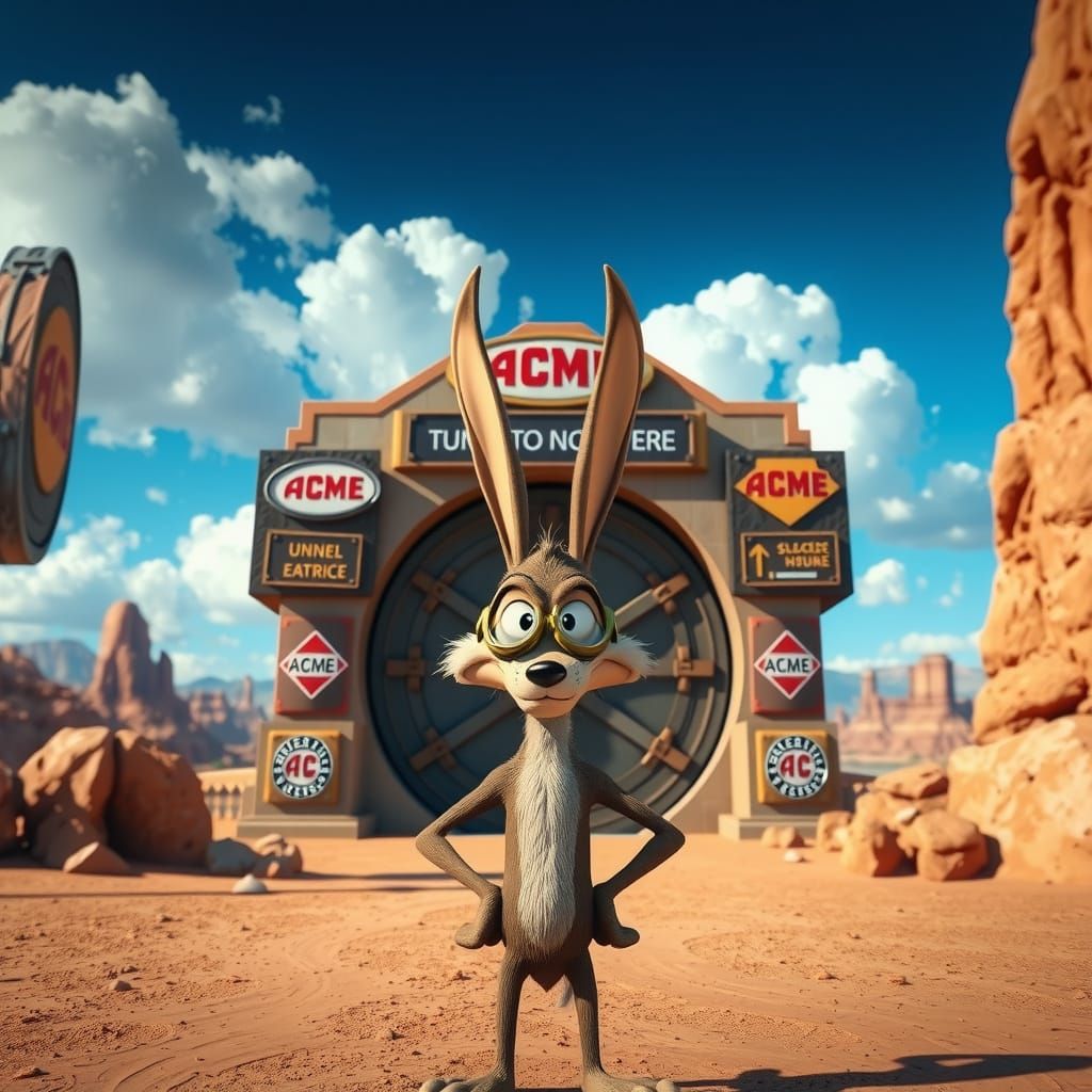 Devious Coyote Hatches Elaborate Plan to Catch Road Runner