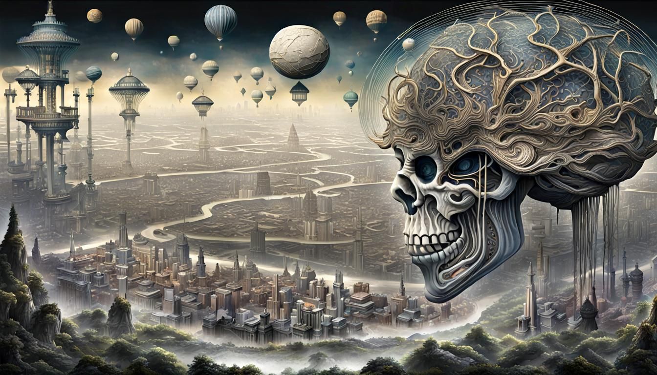 Brain Network in Warped Perspective: Dynamic Digital Art