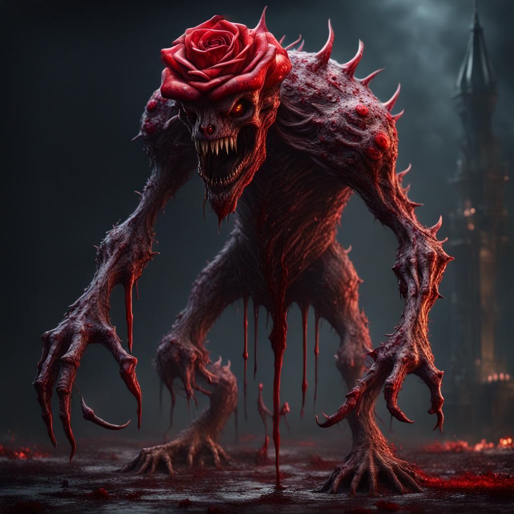 Evil Rose Monster in Detailed Matte Painting