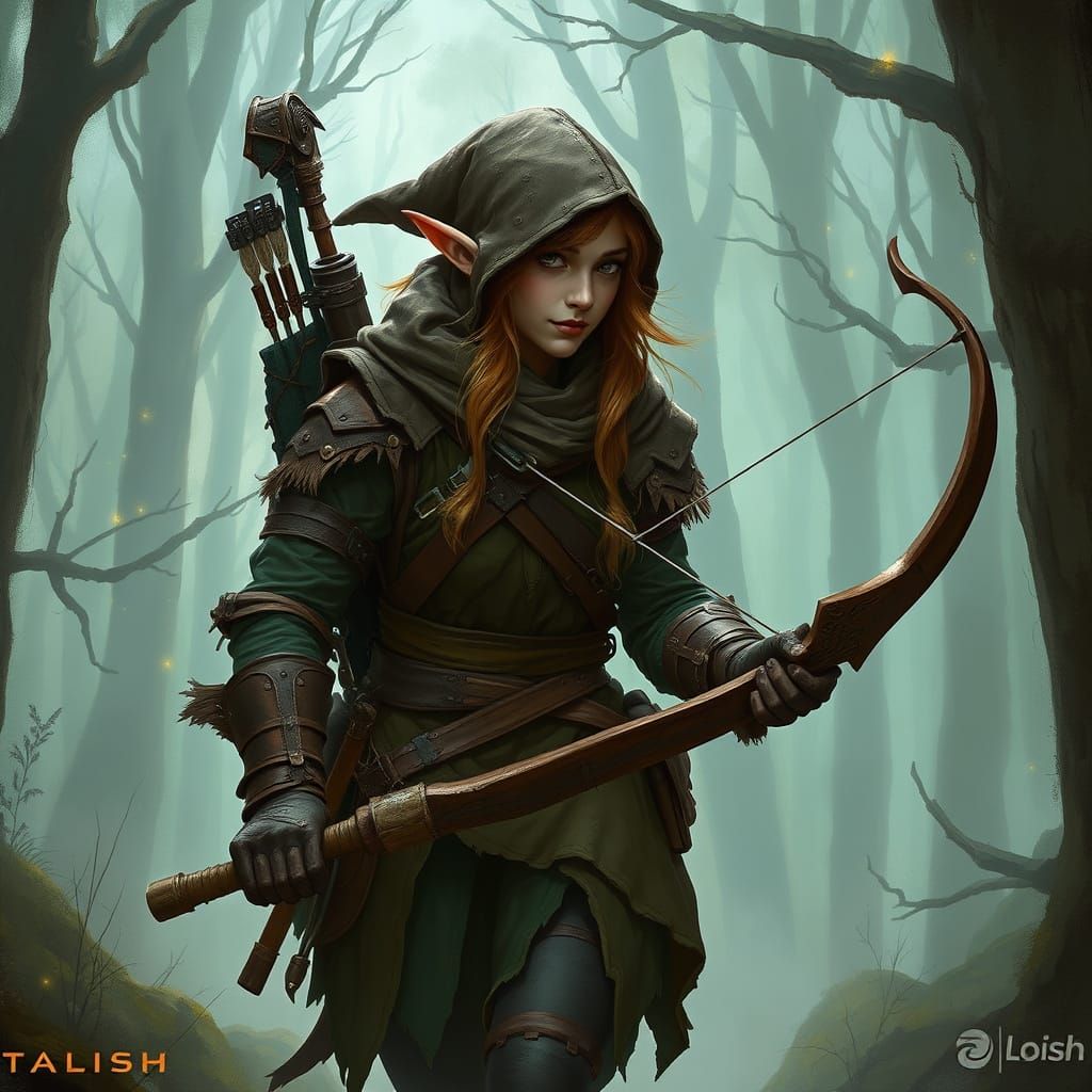 Wood Elf Ranger in Enchanted Forest