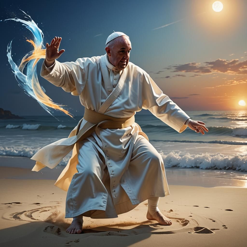 Pope Francis Executes Judo Throw: Fantasy Concept Art